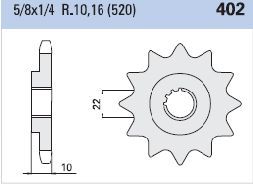 Γρανάζι Κίνησης TEC 402K-T15 G650X CHALLENGE