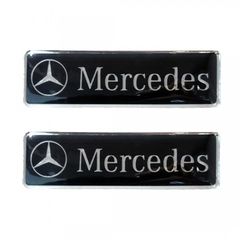 MERCEDES ΣΗΜΑΤΑ ΒΙΔΩΤΑ 10 Χ 3 cm ΕΠΟΞΕΙΔΙΚΗΣ ΡΥΤΙΝΗΣ (ΥΓΡΟ ΓΥΑΛΙ) ΣΕ ΜΑΥΡΟ/ΧΡΩΜΙΟ ΓΙΑ ΠΑΤΑΚΙΑ - 2 ΤΕΜ.