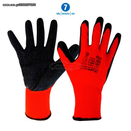 Γάντια εργασίας με ύφασμα και παλάμη με επικάλυψη φυσικού ελαστικού (latex) 80204  EDM Spain