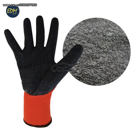 Γάντια εργασίας με ύφασμα και παλάμη με επικάλυψη φυσικού ελαστικού (latex) 80204  EDM Spain-thumb-1