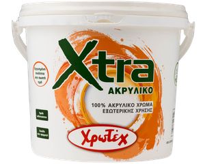 XTRA ΑΚΡΥΛΙΚΟ 100% ακρυλικό πλαστικό εξωτερικής χρήσης, Λευκό 0.75l
