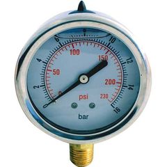 ΜΑΝΟΜΕΤΡΟ ΓΛΥΚΕΡΙΝΗΣ INOX 16bar Κ.ΟΥΡΑ 1/4"