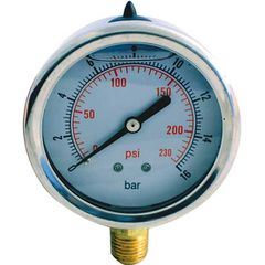 ΜΑΝΟΜΕΤΡΟ ΓΛΥΚΕΡΙΝΗΣ INOX Φ63 0-60bar ΚΑΤΩ ΟΥΡΑ 1/4"