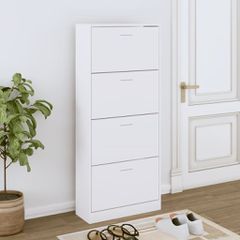 Παπουτσοθήκη Λευκή 63 x 24 x 147 εκ. από Επεξεργασμένο Ξύλο 342542