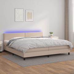 ΚΡΕΒΑΤΙ BOXSPRING ΣΤΡΩΜΑ&LED; ΚΑΠΟΥΤΣΙΝΟ 200X200 ΕΚ. ΣΥΝΘ. ΔΕΡΜΑ 3134188