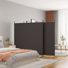 Διαχωριστικό Δωματίου με 3 Πάνελ Καφέ 525 x 180 εκ. από Ύφασμα 350279