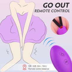 Vibrator Clitoris + Bikini Molly Remote Control Silicon USB Purple-thumb-1