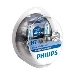 ΛΑΜΠΕΣ PHILIPS H7 WHITE VISION ULTRA 12V 55W(Sharp White Look) εως 4200Κ +2 W5W (2τεμάχια)