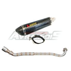 ΕΞΑΤΜΙΣΗ ΟΛΟΣΩΜΗ ΜΕ ΤΕΛΙΚΟ AKRAPOVIC ΚΑΙ ΛΑΙΜΟ APIDO Φ50 YAMAHA CRYPTON S-115