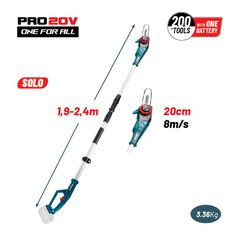 BBP4200 Κονταροπρίονο Μπαταρίας 20cm 20V (Solo) - SOLO - BORMANN PRO (#032748)