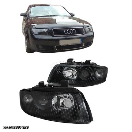 Μπροστινά Φανάρια Set Για Audi A4 B6 8E 00-04 Projectors Μαύρα H7/H7 Depo AutoEuro