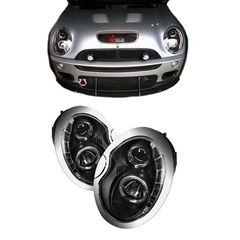 Μπροστινά Φανάρια Set Για Mini Cooper (R50/52/53) 01-06 DRL Μαύρα H1/H1 Με Μοτέρ Sonarr AutoEuro