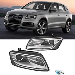 Μπροστινά Φανάρια Set Για Audi Q5 8R 12-17 TRU DRL Led Tube Χρωμίου H7/H7 Με Μοτέρ Depo AutoEuro