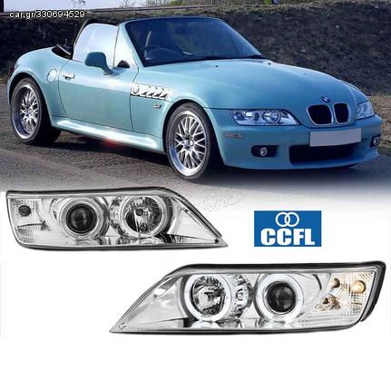 Μπροστινά Φανάρια Set Για Bmw Z3 95-02 ccfl Angel Eyes Χρωμίου H1/H1 Sonar AutoEuro