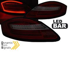 Πισινά Φανάρια Set Για Porsche Boxster 987 / Cayman 05-08 Led Bar Με Dynamic Φλας Κόκκινο/Φιμέ Sonar Eurocar Hellas