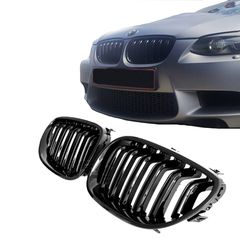 Καρδιές Μάσκας Για Bmw 3 E92 /E93 06-11 M4 Look Με Διπλή Γρίλια Μαύρο Γυαλιστερό 2 Τεμάχια AutoEuro