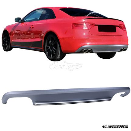 Diffuser Πίσω Προφυλακτήρα Για Audi A5 8T,8F 11-17 Coupe S5 Look Από Abs Πλαστικό 1 Τεμάχιο Oem AutoEuro