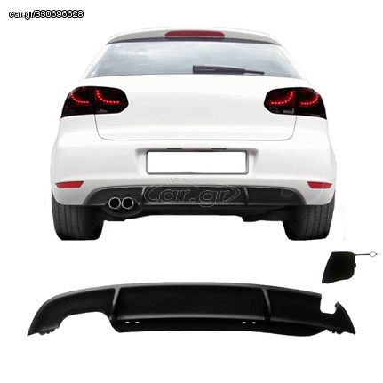 Diffuser Πίσω Προφυλακτήρα Για VW Golf VI (6) 08-12 GTI Look Με Αριστερή Τρύπα Εξάτμισης Από Abs Πλαστικό 1 Τεμάχιο AutoEuro