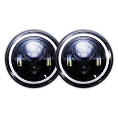 ΖΕΥΓΑΡΙ ΦΑΝΑΡΙΑ LED ΓΙΑ JEEP 7" 60W 8000LM 9-32V ΜΕ 2 ΣΚΑΛΕΣ, ANGEL EYES DRL & ΦΛΑΣ LD21WL128 Eurocar Hellas