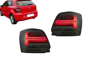 ΦΑΝΑΡΙΑ ΠΙΣΩ Taillights Full LED VW Polo 6R 6C 61 (2011-2017) Sequential Dynamic Turning Lights Vento Look Smoke