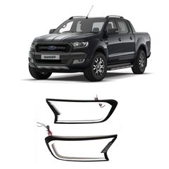 Ford Ranger (T7/T8) 2016+ Προστατευτικές Γρίλιες Μπροστά Φαναριών Με Led