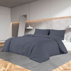 Σετ Παπλωματοθήκης Ανθρακί 260x240 εκ. Ελαφρύ Ύφασμα Μικροϊνών 135940
