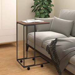 Βοηθητικό Τραπέζι με Ρόδες Μαύρο 40x30x63,5 εκ. Επεξ. Ξύλο 343096