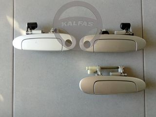 TOYOTA YARIS '01 1.0 16V (5Θ) ΧΕΡΟΥΛΙΑ ΠΟΡΤΩΝ ΕΞΩΤΕΡΙΚΑ ΑΣΗΜΙ (Ε.ΑΡΙΣΤ,Π.ΔΕΞΙ) ΚΑΙ ΜΥΛΟΙ ΠΟΡΤΩΝ (ΑΡΙΣΤΕΡΟΣ,ΔΕΞΙΟΣ)