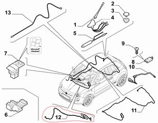 ΚΑΛΟΔΙΟ ΚΕΡΑΙΑΣ ΓΝΗΣΙΟ FIAT 500 2012-2015