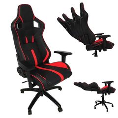 Κάθισμα Bucket RS Avalon Gaming Chair Δερματίνη Μαύρο Με Κόκκινες Ραφές Καπιτονέ 1 Τεμάχιο   2046