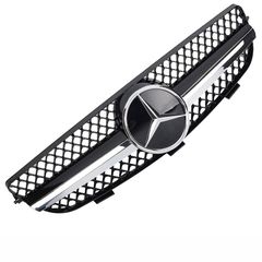 Μάσκα Για Mercedes-Benz CLK-Class W209 03-09 Amg Look Με Μονή Γρίλια Μαύρο/Χρώμιο 1 Τεμάχιο