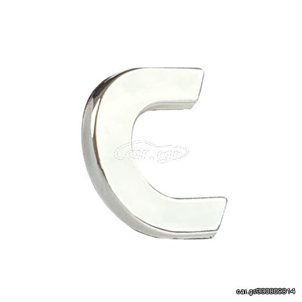Αυτοκόλλητo Γράμμα Χρωμίου 3D ''C'' 2.7cm x 2.5cm 1 Τεμάχιο
