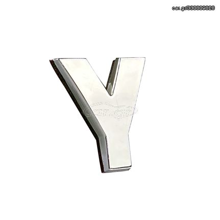 Αυτοκόλλητo Γράμμα Χρωμίου 3D ''Y'' 2.7cm x 2.5cm 1 Τεμάχιο