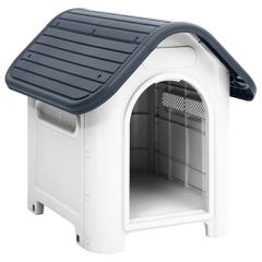 vidaXL Σπιτάκι Σκύλου Γκρι 59 x 75 x 66 εκ. από Πολυπροπυλένιο