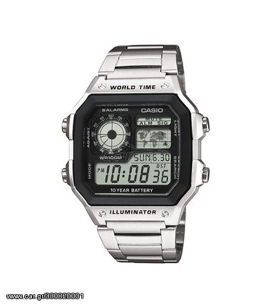 Ψηφιακό ρολόι χειρός παγκοσμίας ώρας Casio AE-1200WΗD-1AVEF