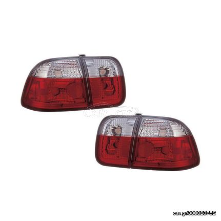 Πισινά Φανάρια Set Για Honda Civic 96-01 4D Κόκκινο/Crystal Sonar