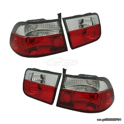 Πισινά Φανάρια Set Για Honda Civic 96-01 2D Κόκκινο/Crystal Sonar