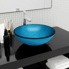 Νιπτήρας Μπλε 42 x 14 εκ. από Ψημένο Γυαλί 345265