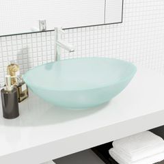 Νιπτήρας με Σχέδιο Αμμοβολής 50 x 37 x 14 εκ. Γυάλινος 345243