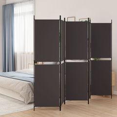 Διαχωριστικό Δωματίου με 5 Πάνελ Καφέ 250x180 εκ. από Ύφασμα 350219