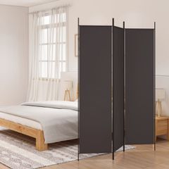 Διαχωριστικό Δωματίου με 3 Πάνελ Καφέ 150x200 εκ. από Ύφασμα 350179