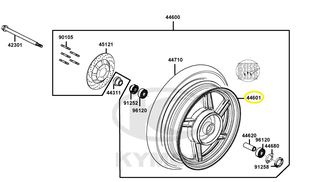 Τροχός Μπροστινός Ασημί Kymco Nexxon.125 2007 - 2007 44600-LCA3-E81-NJA