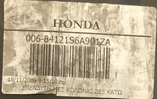 ΠΛΑΣΤΙΚΟ ΚΑΛΥΜΜΑ ΚΟΛΩΝΑΣ ΜΕΣΑΙΟ ΔΕΞΙ HONDA CIVIC 01-02 ( 84121S6A901ZA )