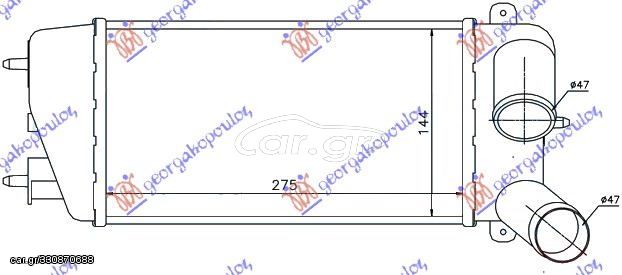 Ψυγείο Intercoller 1,4HDi (275x147x64) / CITROEN C2 03-08 / 0384G2 - 1 Τεμ