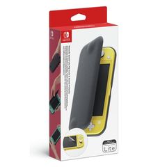 Nintendo Flip Cover & Screen Protector Υφασμάτινη Θήκη Προστασίας για Κονσόλα Switch Lite Γκρι