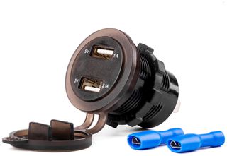 ΠΡΙΖΑ ΜΕ 2 ΘΥΡΕΣ USB ΚΑΙ ΨΗΦΙΑΚΟ ΒΟΛΤΟΜΕΤΡΟ ΜΕ ΚΑΠΑΚΙ ΜΑΥΡΗ 12/24V 5V 3.1A MOD-6 AMIO -1 ΤΕΜ.