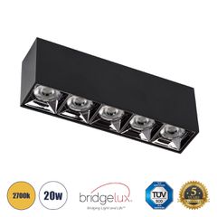 GLOBOSTAR® LUMINAR 60329 Downlight Σποτ LED 20W 2700lm 36° AC 220-240V IP20 Θερμό Λευκό 2700K - Osram SMD Chip & TÜV SÜD Driver - Μαύρο Ματ - Μ19.5 x Π4.2 x Υ6.6cm - 5 Χρόνια Εγγύηση