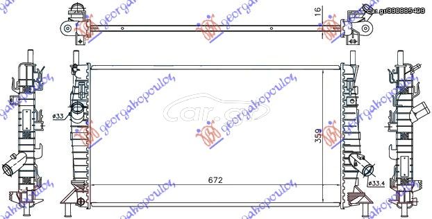 Ψυγείου Για ΟΛΑ Βενζίνη Μ/Α +/-AC(67x37,2) (MAHLE BEHR PREMIUM LINE) / VOLVO C30 07-10 / 1309414 - 1 Τεμ