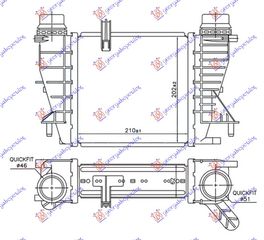 Ψυγείο Intercooler 1.5 dCi Πετρέλαιο (210x202x62) Κολαρα ΚΟΥΜΠΩΤΑ / RENAULT CLIO 06-09 / 144618748R - 1 Τεμ