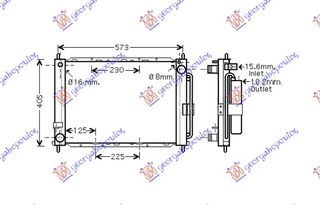 Ψυγείο +AC (ΕΝΣΩΜ) 1.4-1,6i-16V (51x38) / RENAULT CLIO 06-09 / 8200221498 - 1 Τεμ